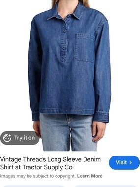 Madewell Indigo Denim Pullover Shirt